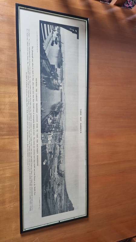 Table Bay Harbour Showing the Largest Troopship Convoy Ever to Visit the Southern Hemisphere. 1941.