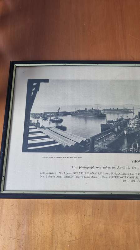 Table Bay Harbour Showing the Largest Troopship Convoy Ever to Visit the Southern Hemisphere. 1941.