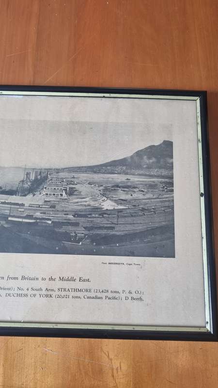 Table Bay Harbour Showing the Largest Troopship Convoy Ever to Visit the Southern Hemisphere. 1941.