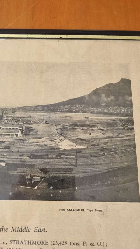 Table Bay Harbour Showing the Largest Troopship Convoy Ever to Visit the Southern Hemisphere. 1941.