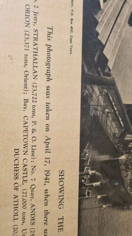 Table Bay Harbour Showing the Largest Troopship Convoy Ever to Visit the Southern Hemisphere. 1941.