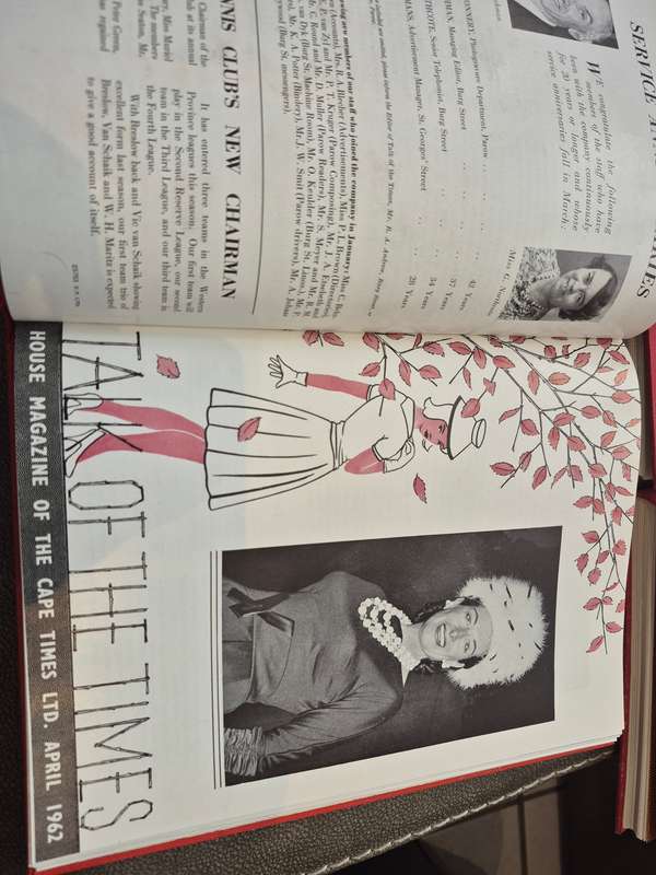 Talk of the Times. 1956 to 1962. In house magazine of the Cape Times. Run of 7 red cloth hardbacks!!