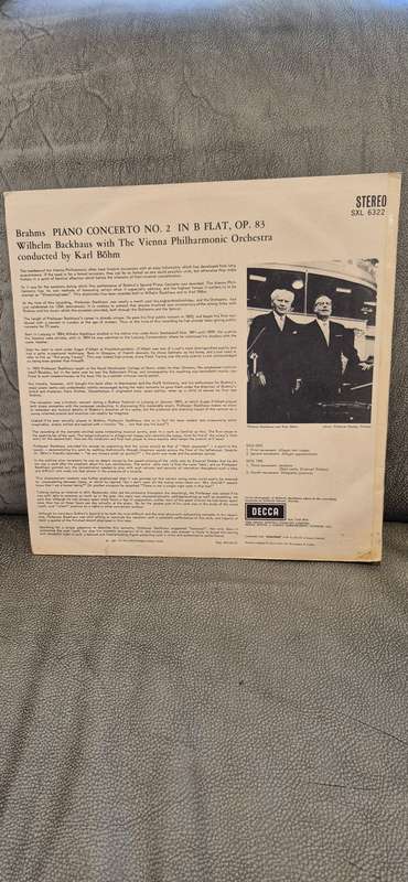 Wilhelm Backhaus Brahms Piano Concerto No. 2 on Decca SXL6322 LP Wide Band 2nd Ed. English Press