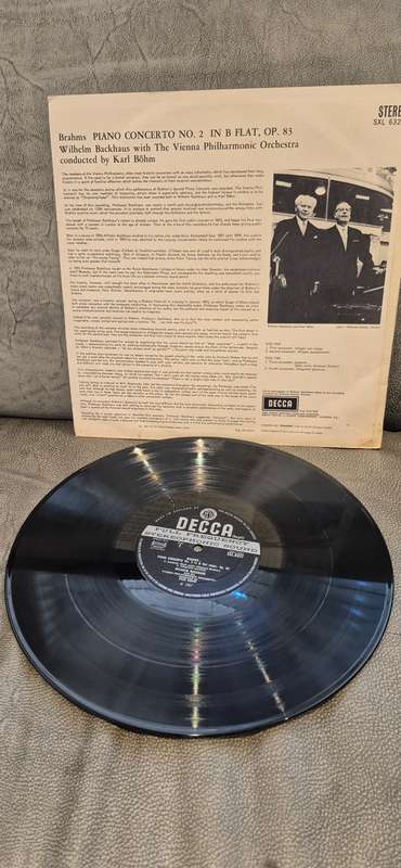 Wilhelm Backhaus Brahms Piano Concerto No. 2 on Decca SXL6322 LP Wide Band 2nd Ed. English Press