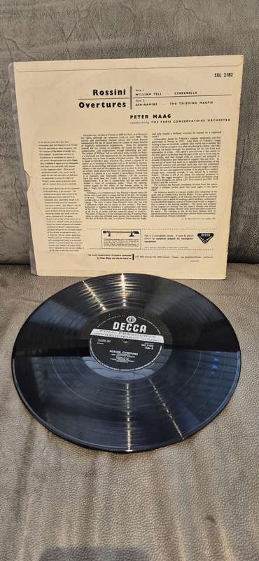 Rossini Overtures. Peter Maag and Paris Conservatoire Orchestra. SXL 2182. Wide Band. LP.