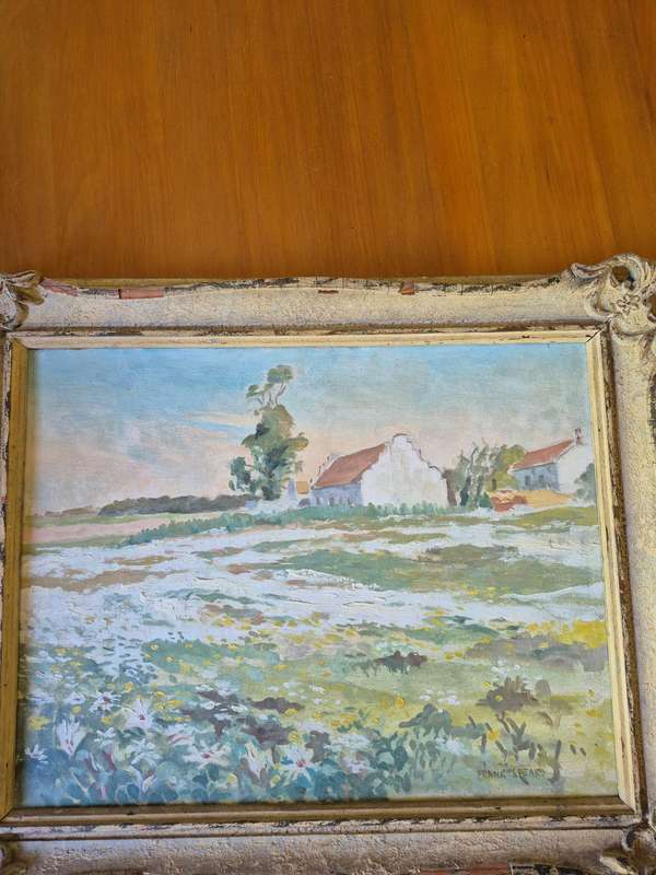 Frank Spears . Original Oil Painting of Spring at Lynedoch ( Stellenbosch ). In original frame.