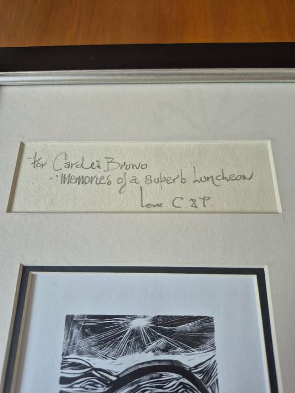Cecil Skotnes Wood Engraving "Sighting Land". Artist Proof 3/8! HAND SIGNED AND INSCRIBED!  Framed.