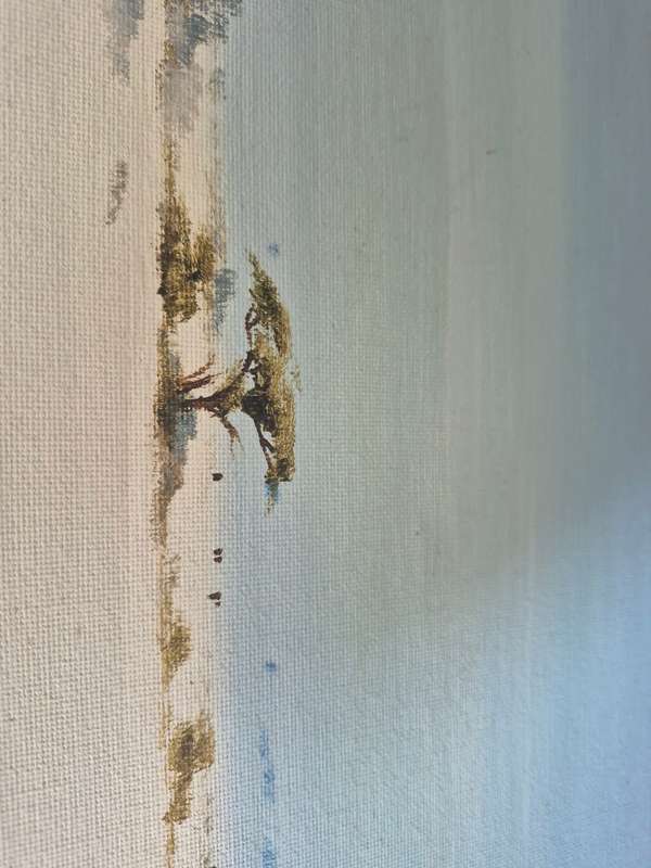 Ian Van Zyl. Original Oil Painting of a Herd of Springbuck on a Flat Plain or Vlei. LARGE.