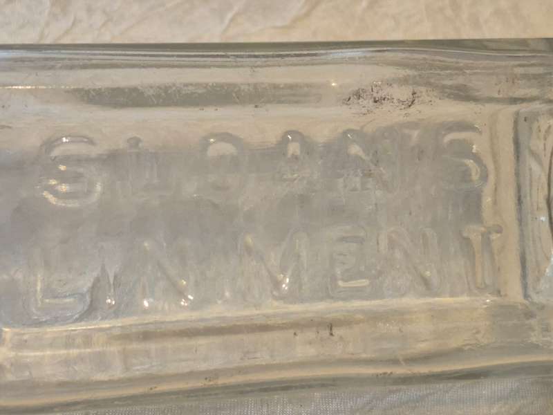 Sloan's Liniment Embossed Bottle. Excellent condition.