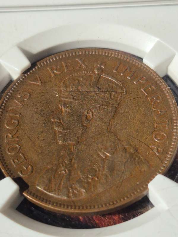 1934 Penny 1d AU50BN Slabbed.