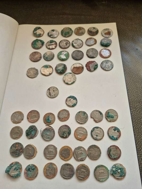 Highly Corroded South African Coins x 55.  Some Green. As found on beaches.