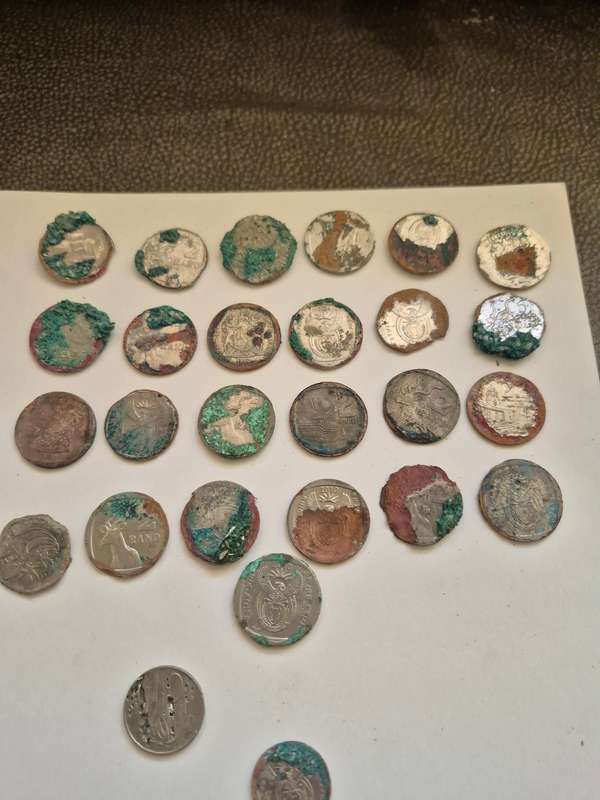 Highly Corroded South African Coins x 55.  Some Green. As found on beaches.