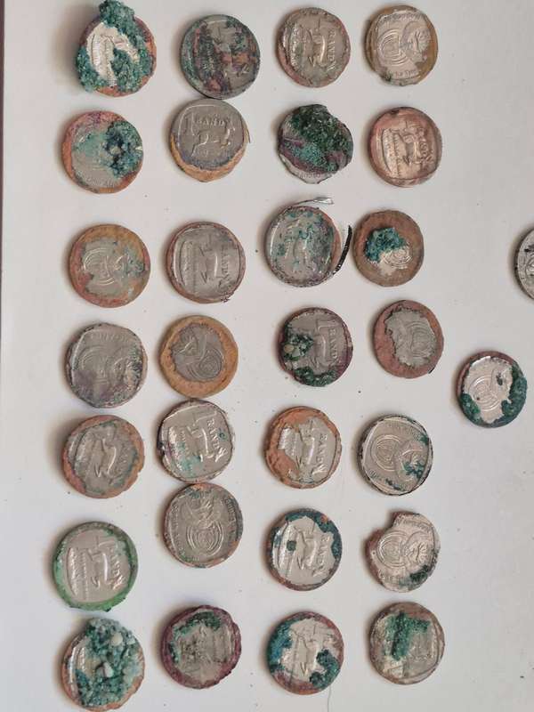 Highly Corroded South African Coins x 55.  Some Green. As found on beaches.