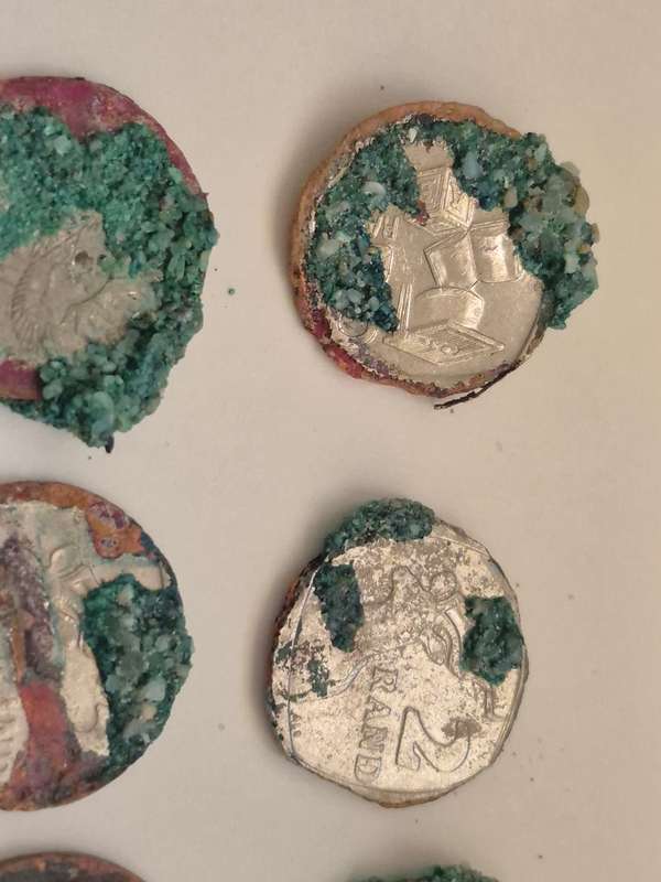 Highly Corroded South African Coins x 55.  Some Green. As found on beaches.