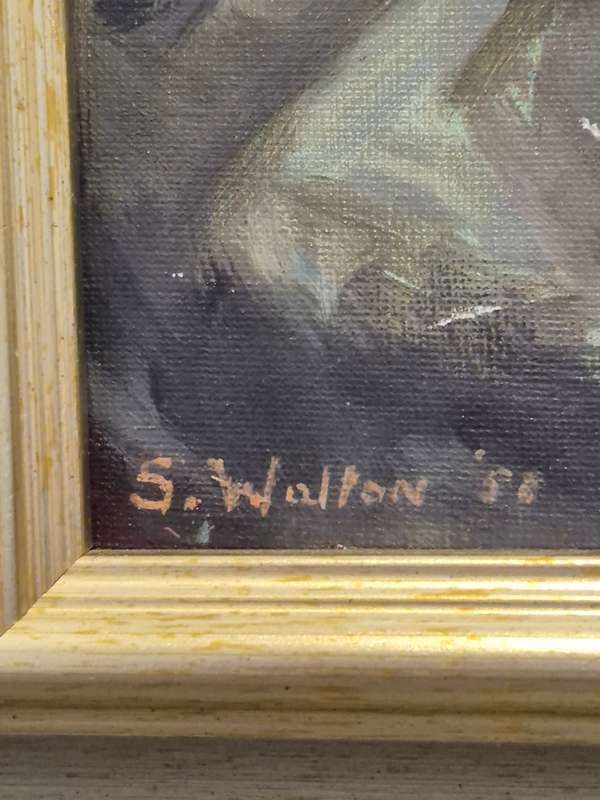 Sheila Walton. Italian Mandolin Player.  Traditional Sicilian . Original Oil Painting. Dated 1950.