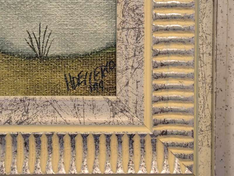 Hannetjie de Clercq South African 1958- . Self Portrait in Fantasy Landscape. Exquisite!! Framed.