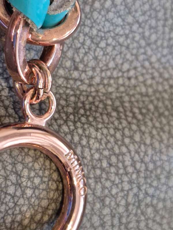 Mimco Australian Brand BRAND NEW Necklace and Bracelet Set. Rose Gold Tone and Green Patent Leather.