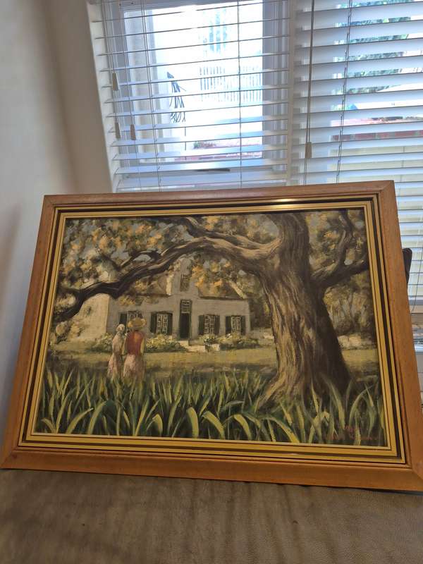 Lambert Kriedemann (1951-) Cape Dutch House. Original Oil Painting, Framed.