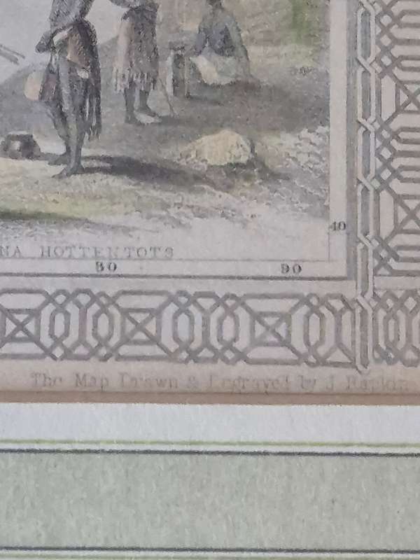 ORIGINAL HAND COLOURED 1851 AFRICA MAP by John Rapkin (1815 to 1876). With Vignette Illustrations.