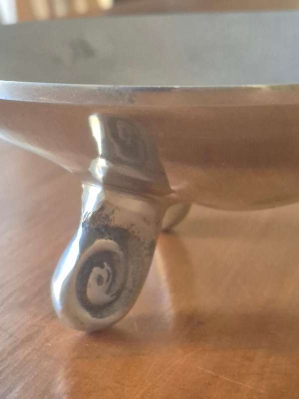Solid pewter bowl with 3 Carrol Boyes style feet.