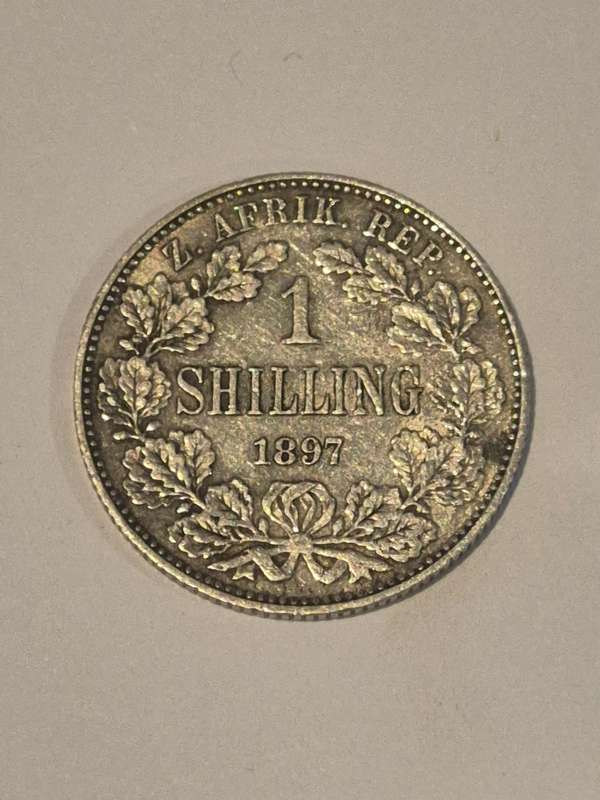 1897 1 Shilling Zuid Afrikaanse Republiek. Kruger. EF !