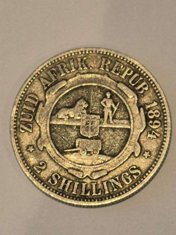 1894 2 shillings . ZAR. Zuid Afrikaansche Republiek