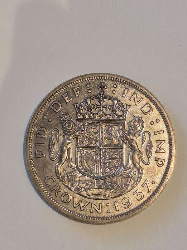 1937 Crown 5 Shillings Silver SPECIMEN COIN!