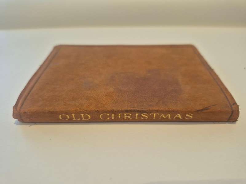 Old Christmas. by Irving. Illustrated by Charles Pears. FULL SUEDE LEATHER MINIATURE BOOK