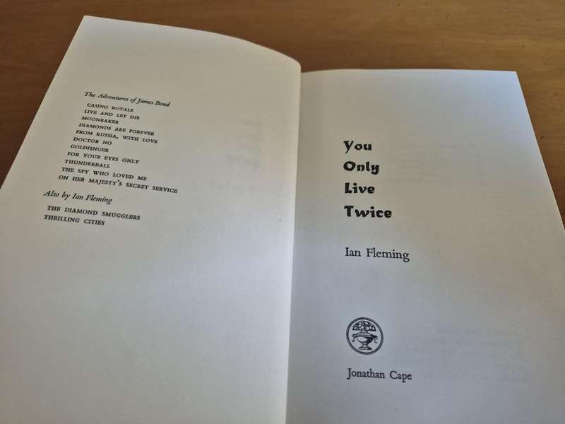 You Only Live Twice by Ian Fleming. James Bond in FIRST EDITION 3RD IMPRESSION HARDBACK+ DUST JACKET