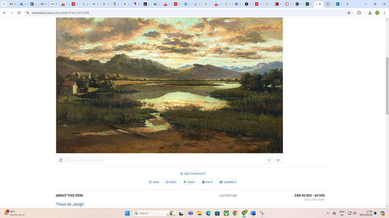 Tinus de Jongh Signed Etching. WORCESTER DAM. Very Rare!!