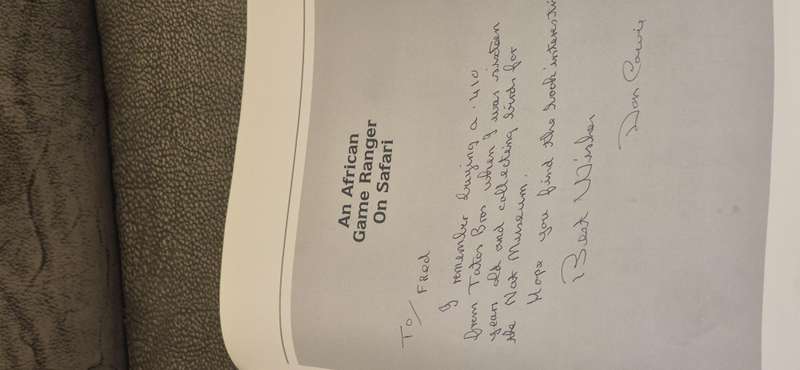 An African Game Ranger on Safari. SIGNED AND INSCRIBED BY AUTHOR. Cowie, Don