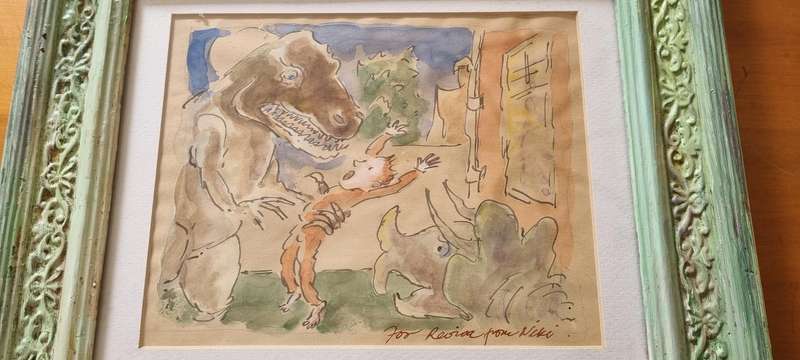 A little boy with dinosaur monsters.Signed and Inscribed by Niki Daly to Reviva Schermbrucker