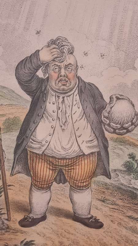 Dreadful Hot Weather. Original Hand Coloured Copper Plate Etching. Gillray, James ( 1757-1815 )