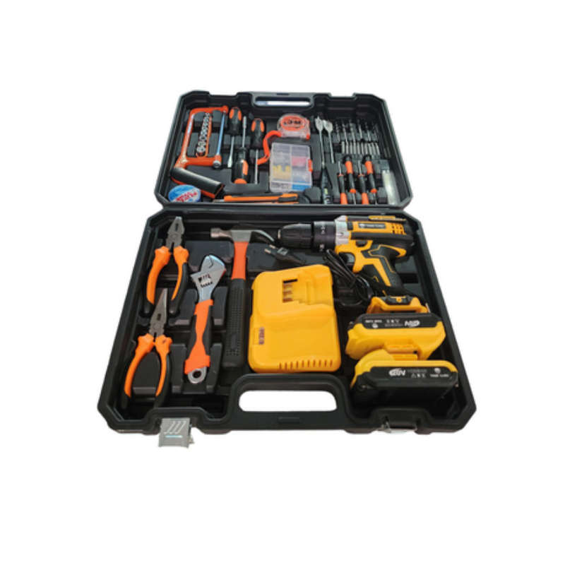 20V Lithium Ion Cordless Hammer Drill With 49 Piece With Keyring