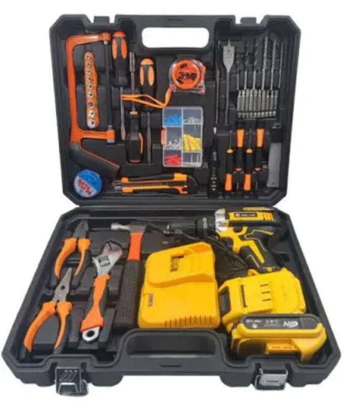 20V Lithium Ion Cordless Hammer Drill With 49 Piece With Keyring