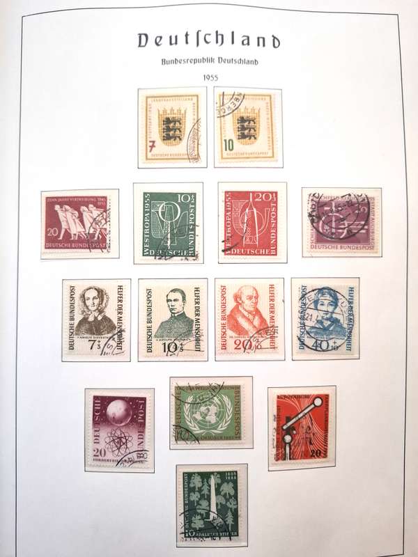 Deutsches Bund 1949 to 1990 Preprinted album mostly complete with used stamps - see images