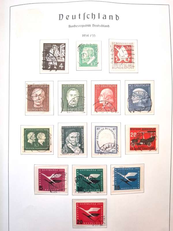Deutsches Bund 1949 to 1990 Preprinted album mostly complete with used stamps - see images