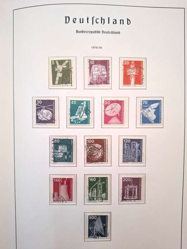 Deutsches Bund 1949 to 1990 Preprinted album mostly complete with used stamps - see images