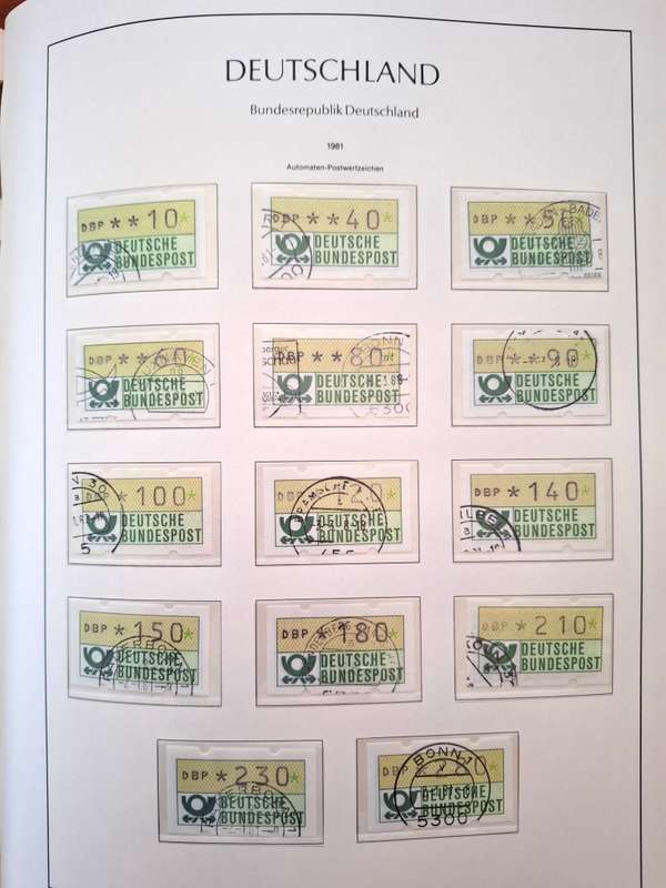 Deutsches Bund 1949 to 1990 Preprinted album mostly complete with used stamps - see images
