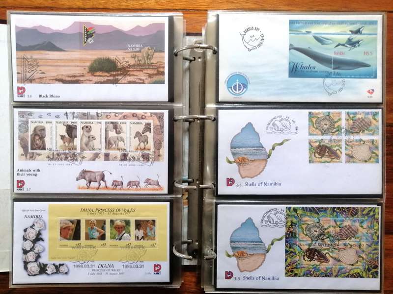Namibia / SWA 130+ fresh covers in 3 leaf binder album