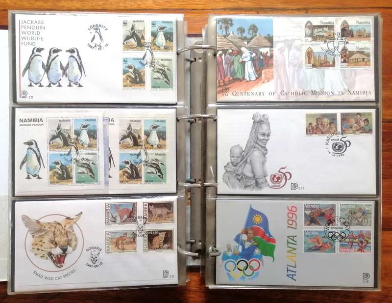 Namibia / SWA 130+ fresh covers in 3 leaf binder album