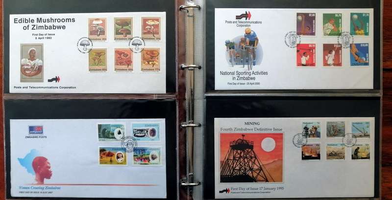 Zimbabwe & Rhodesia 56 x fresh covers in album - see scans