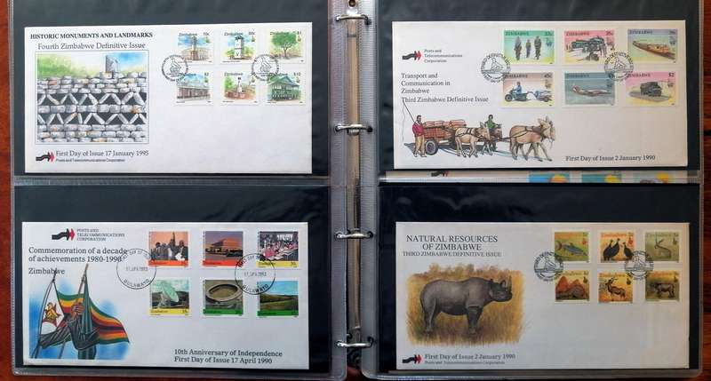 Zimbabwe & Rhodesia 56 x fresh covers in album - see scans