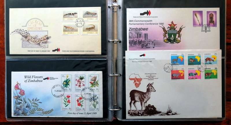 Zimbabwe & Rhodesia 56 x fresh covers in album - see scans