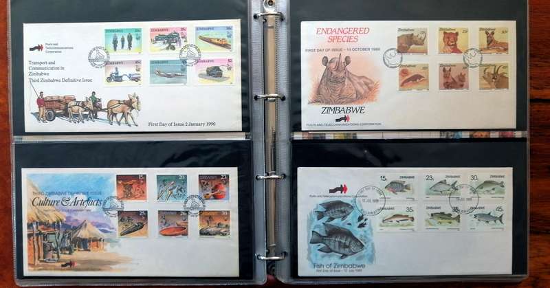 Zimbabwe & Rhodesia 56 x fresh covers in album - see scans