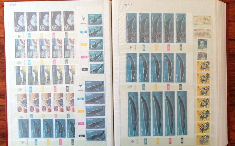 Large SWA collection in 30 pg/60 side good nick stockbook incl birds, definitives etc
