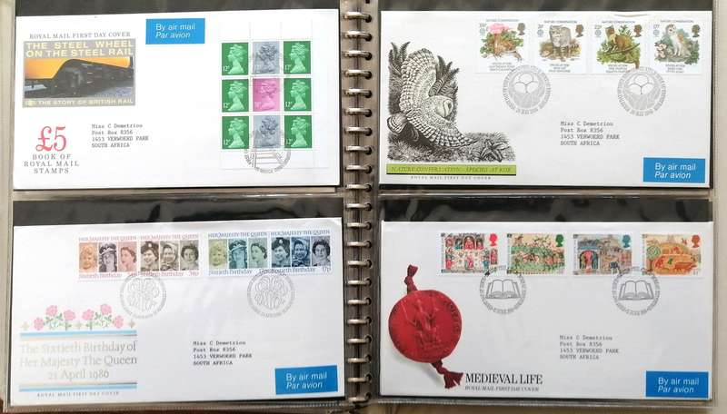 G.B. 1980s 107 x fresh covers in binder album - Fresh condition