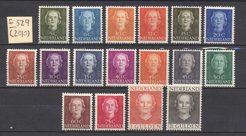 Netherlands 1949 Queen Juliana Short set MLH - CV R 12 300+ ! (529 Pounds) - Read description