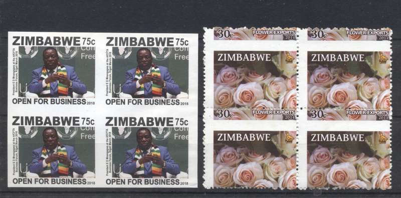 Zimbabwe 2 x nice varieties - Imperf Block & Large perf shift Block - Superb MNH
