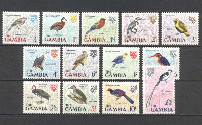 Gambia 1966 Birds Superb Unmounted full set of 13